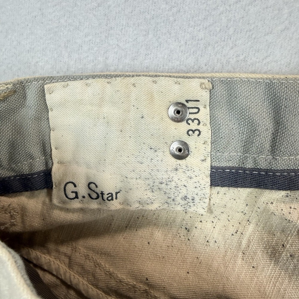 G-Star Raw Jeans Mens 34x32 Radar Loose‎ Ivory Canvas Workwear Utilitarian Japan - Picture 6 of 13